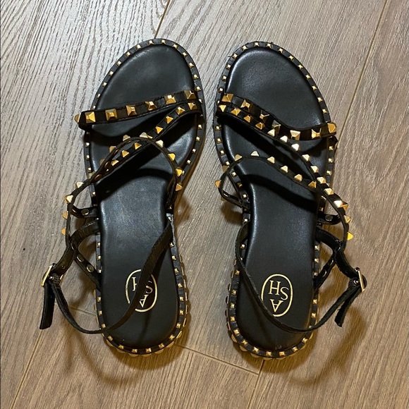 ash peace studded slingback leather sandals